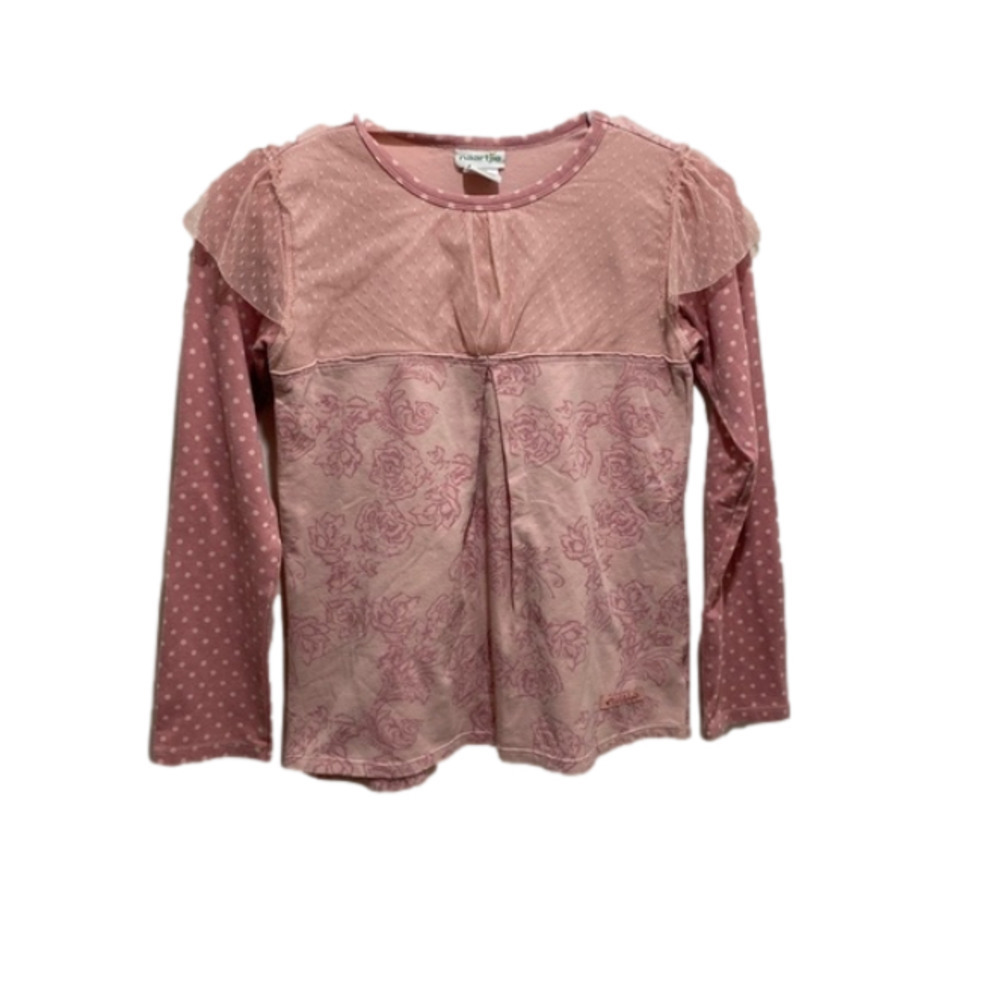 NAARTJIE Girls Top Pink Floral L/s Size Xxxxl 10 RN: 103627 🌟